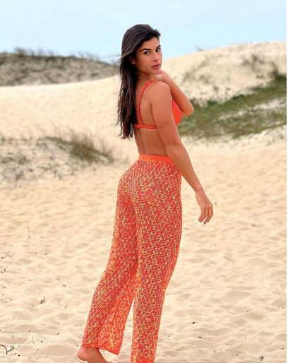 Beach Knit Tricot Pants- Orange/Multi
